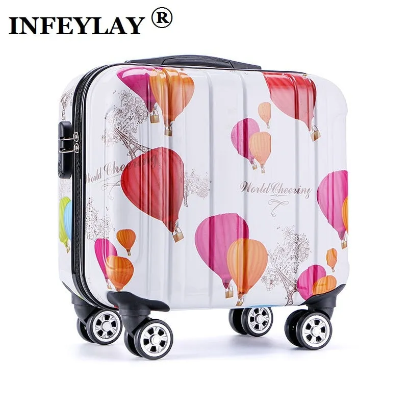 16 Inches Girl Cartoon Students Universal Wheel Trolley Case Child Travel Luggage Rolling