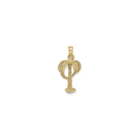 2D Coconut Tree Pendant (14K)