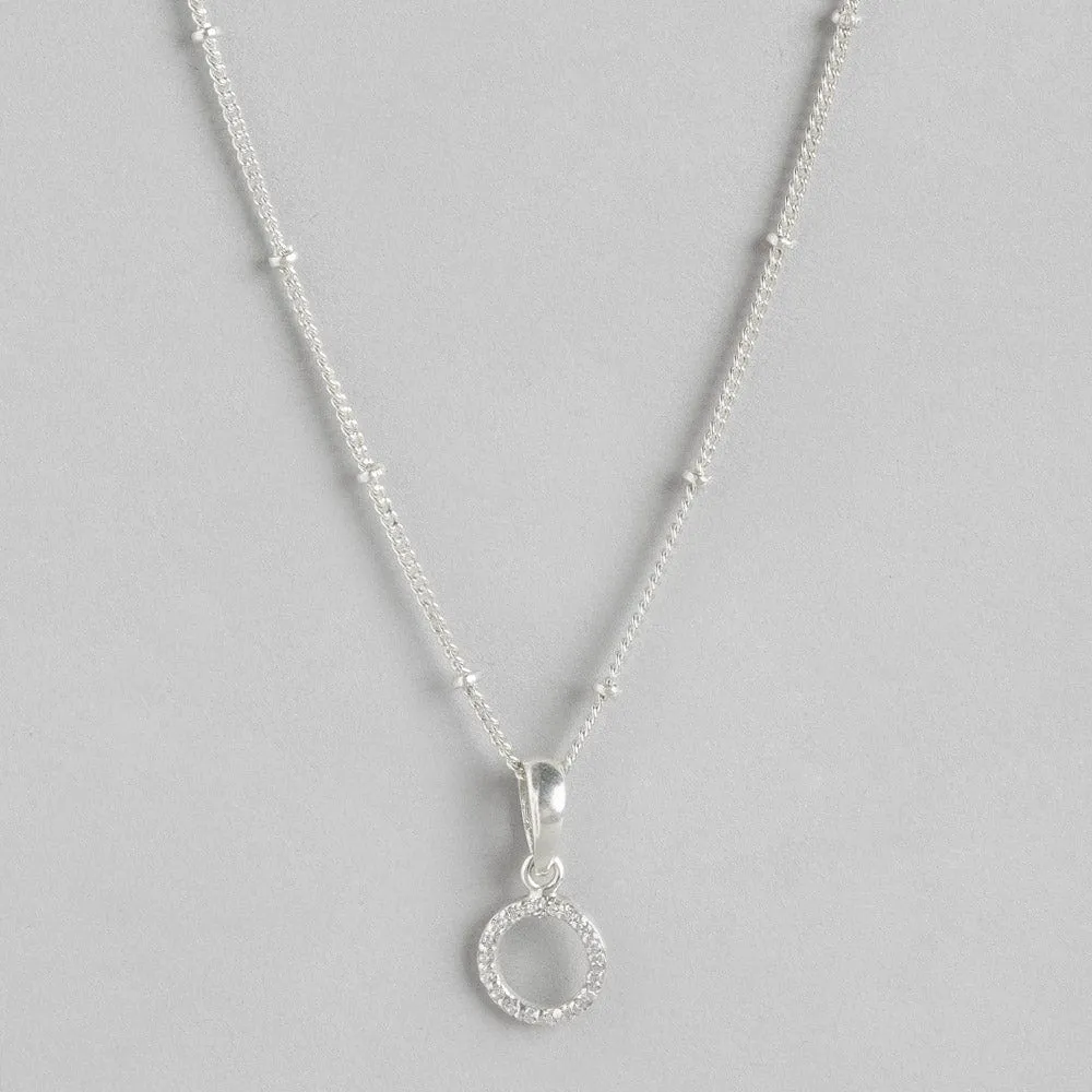 92.5 Silver Zircon Ring Necklace