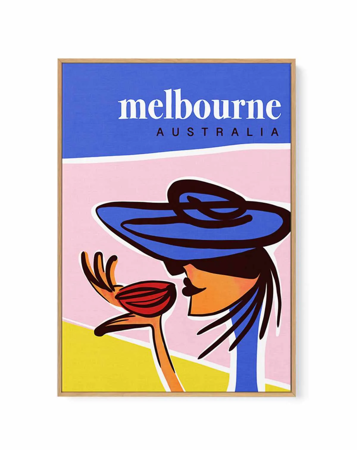 A Coffee in Melbourne Blush | Framed Canvas Art Print