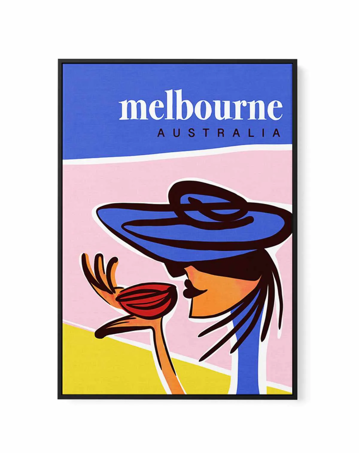 A Coffee in Melbourne Blush | Framed Canvas Art Print