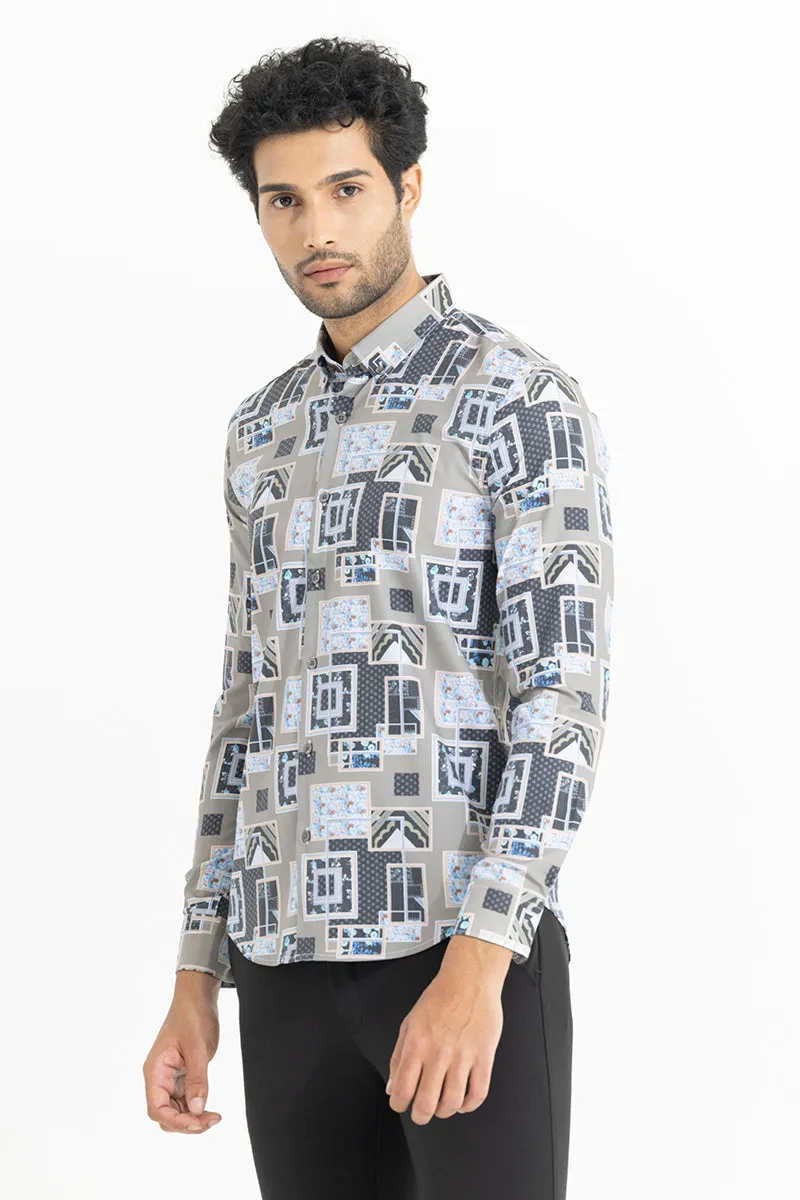 Abstract Block Grey Shirt