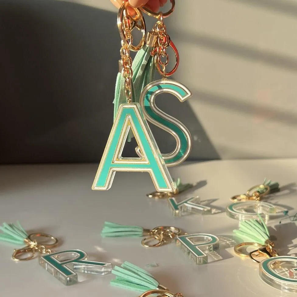 Customized Acrylic Letter Keychains with Bag Charm – Choose Your Style