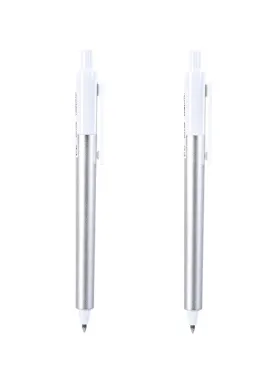 Aluminium White Matte Penholder Gel Pen 0.5mm (Black)