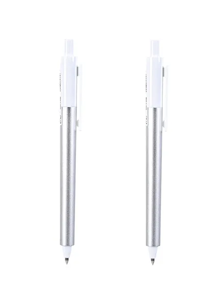 Aluminium White Matte Penholder Gel Pen 0.5mm (Black)