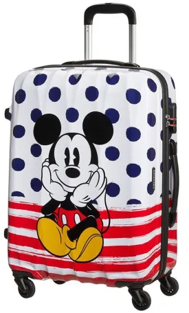 American Tourister Disney Legends 65cm Alfatwist Spinner | Mickey Blue Dot