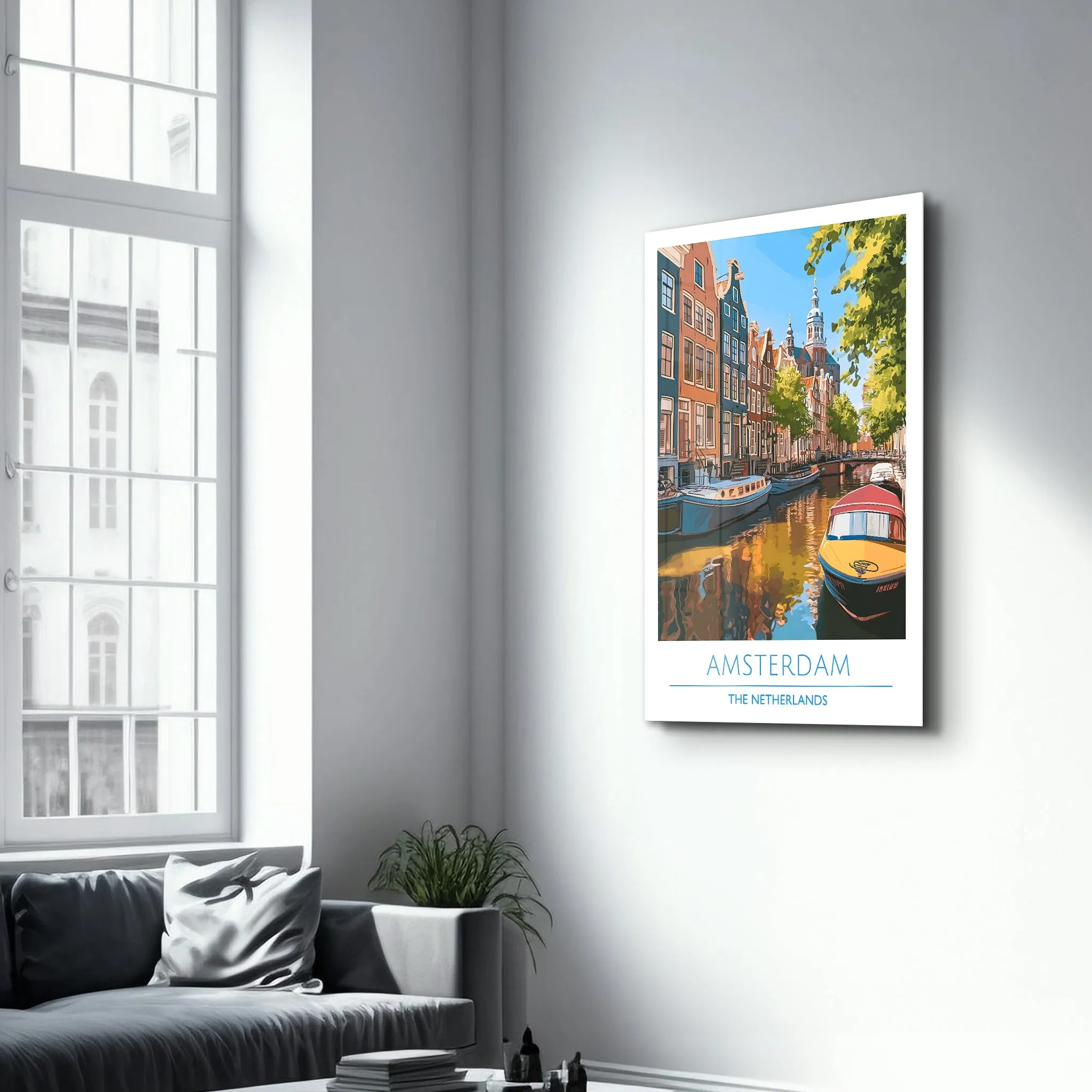 Amsterdam The Netherland-Travel Posters | Glass Wall Art