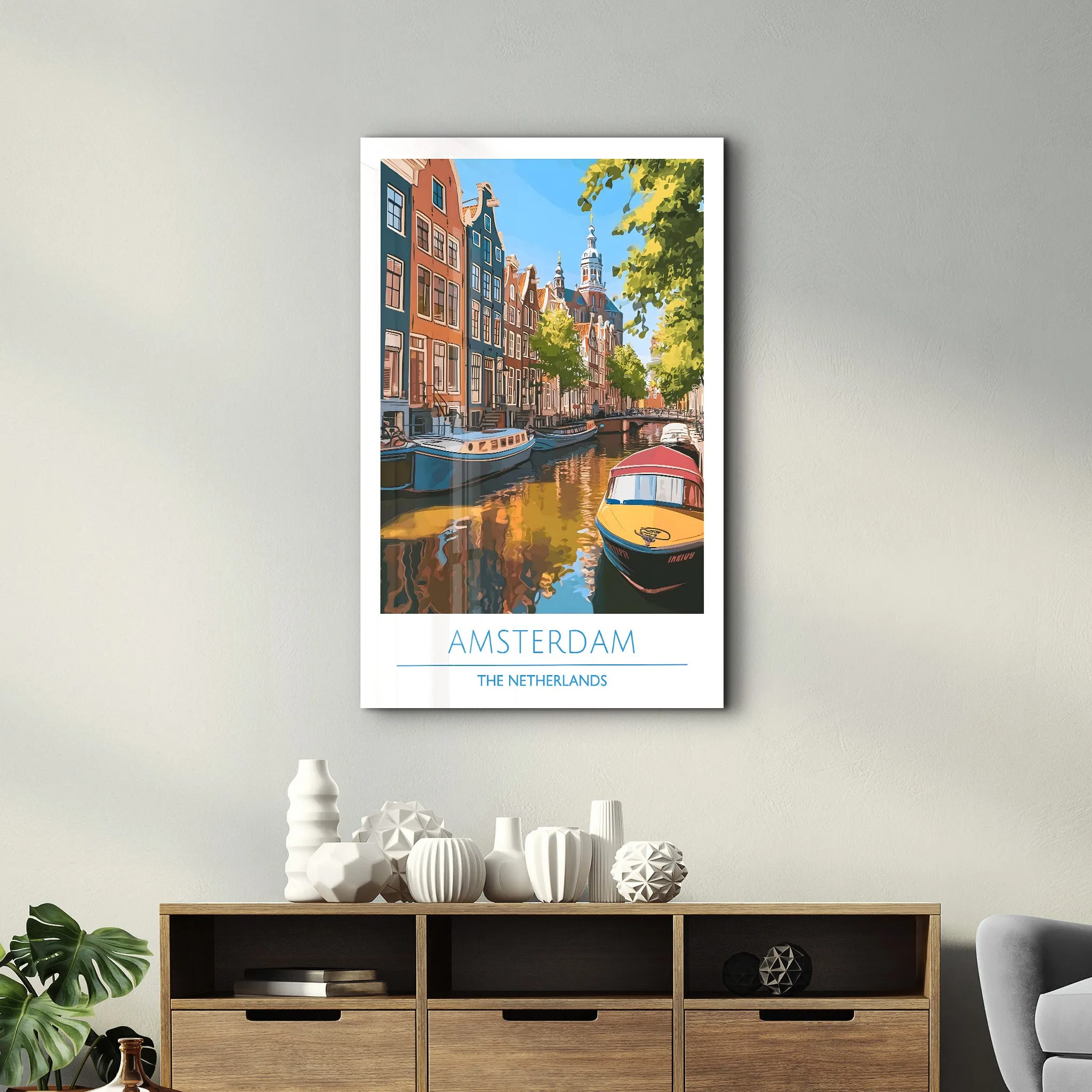 Amsterdam The Netherland-Travel Posters | Glass Wall Art