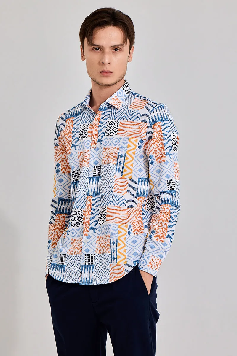 Animal Mosaic Blue Shirt