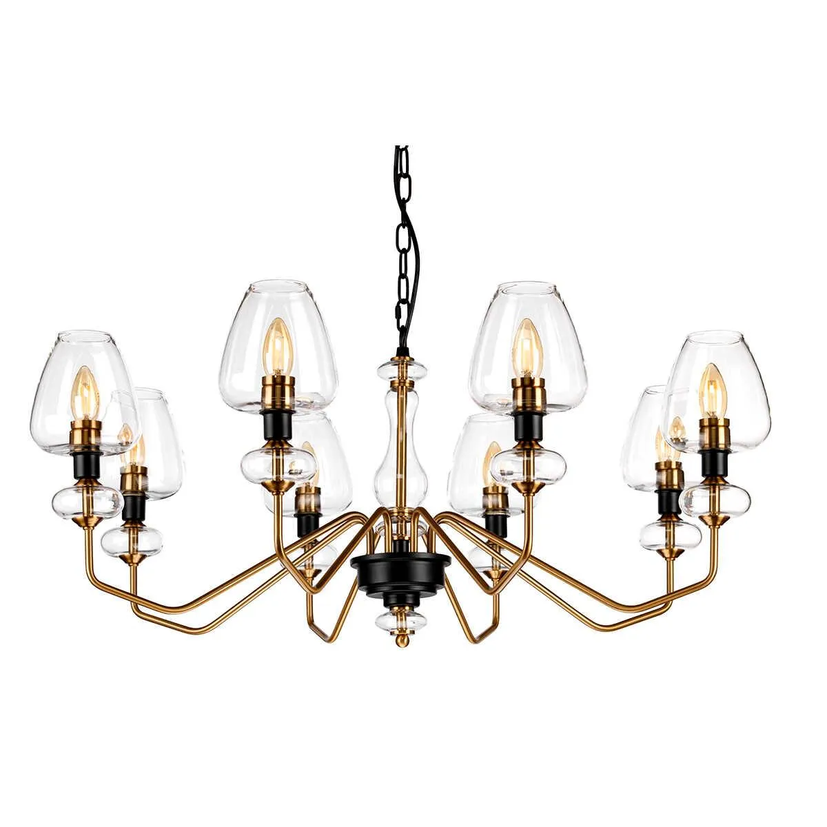 Armand 8 Light Aged Brass Chandelier Elstead Lighting