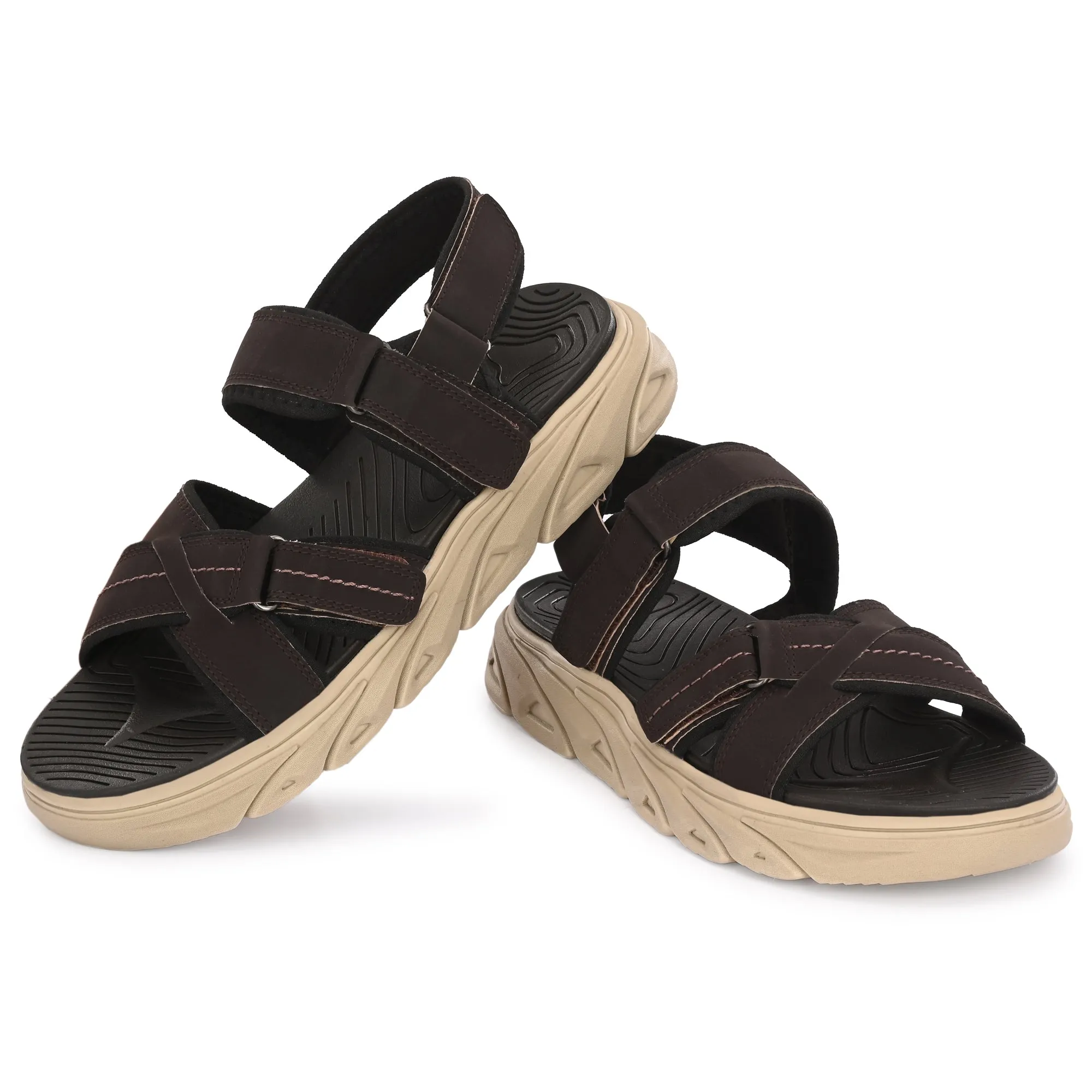 Attitudist Unisex Handcrafted Brown Sports Sandal