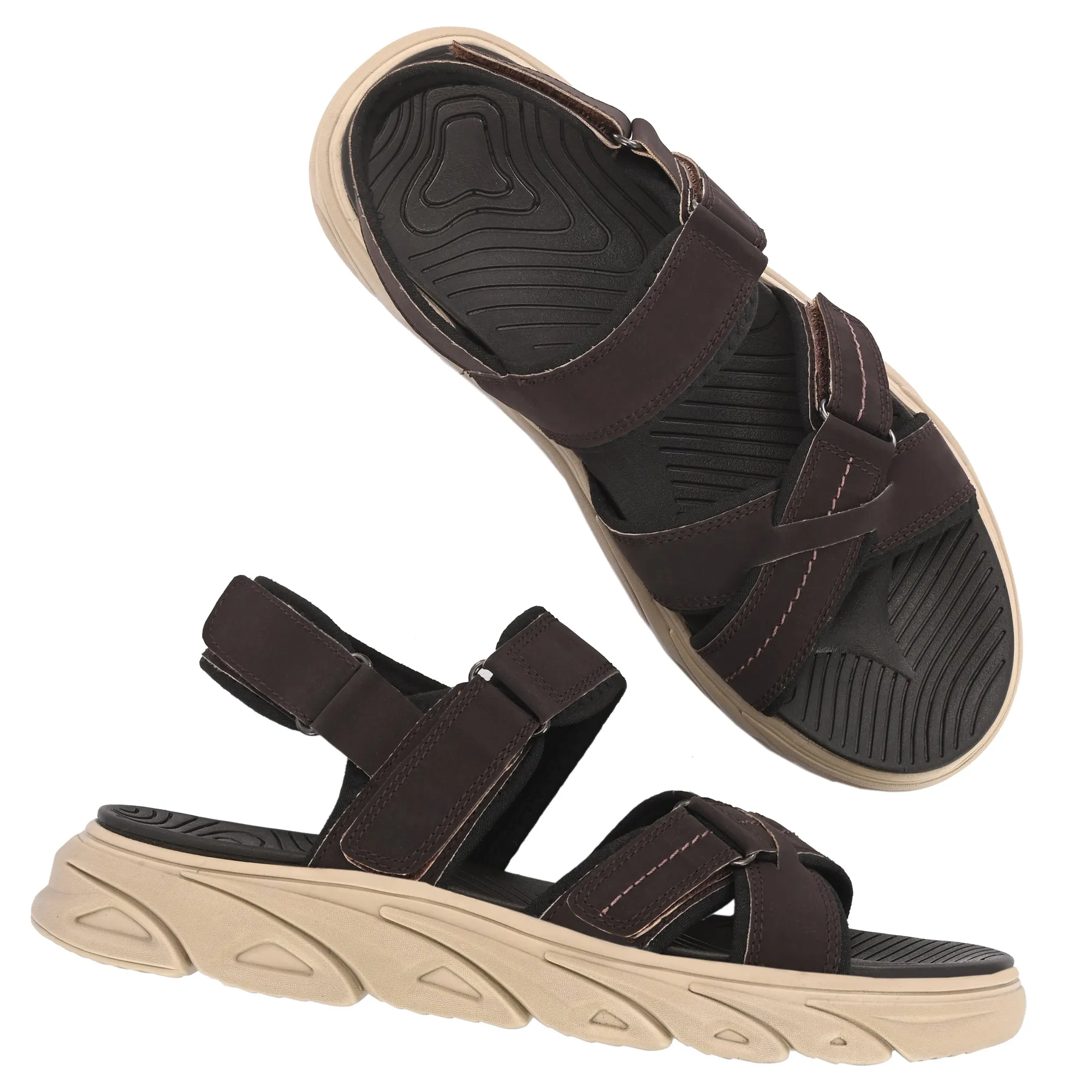 Attitudist Unisex Handcrafted Brown Sports Sandal