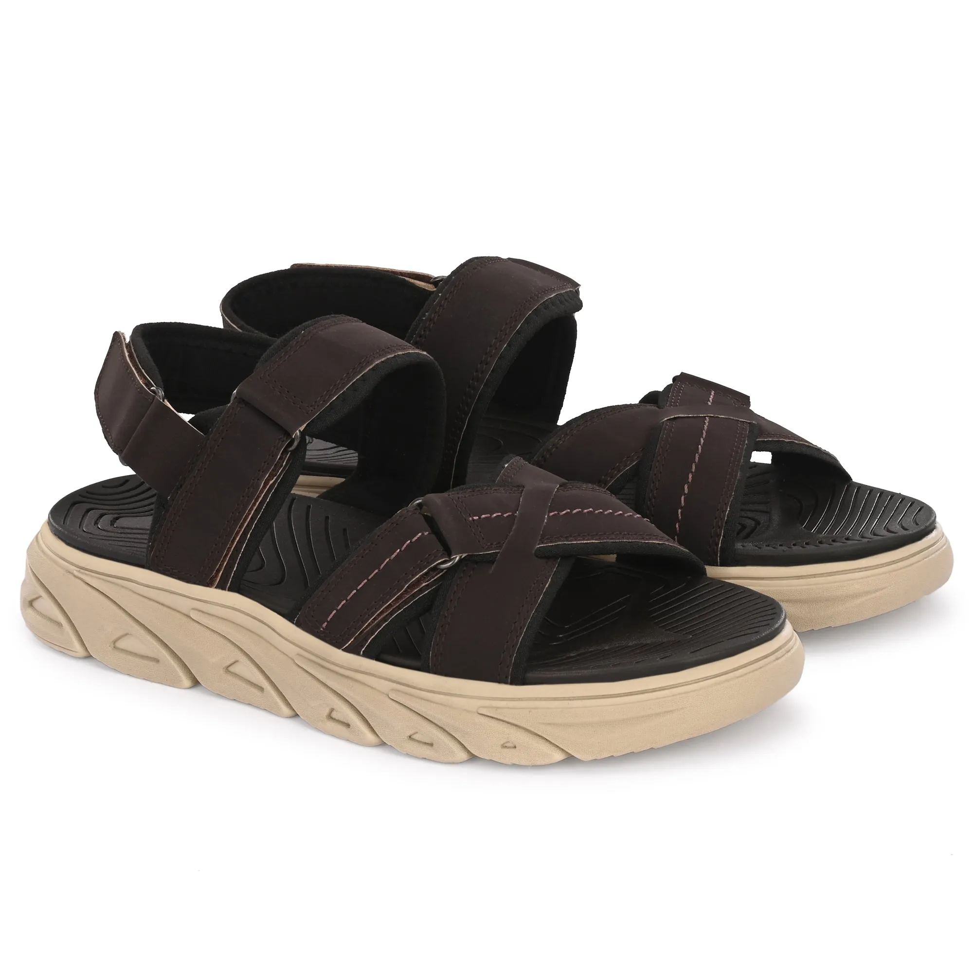 Attitudist Unisex Handcrafted Brown Sports Sandal