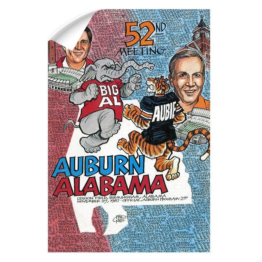 Auburn Tigers - Auburn vs Alabama 52nd Meeting Official Program Cover 11.27.87