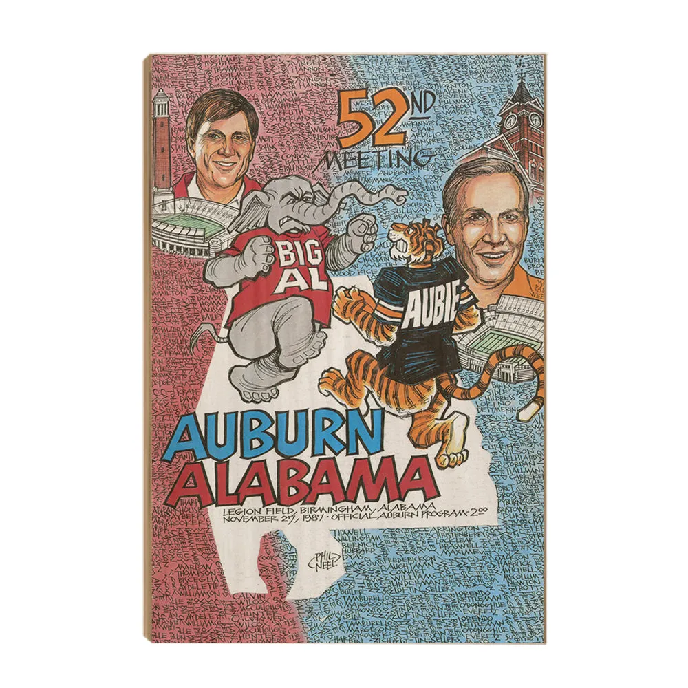 Auburn Tigers - Auburn vs Alabama 52nd Meeting Official Program Cover 11.27.87