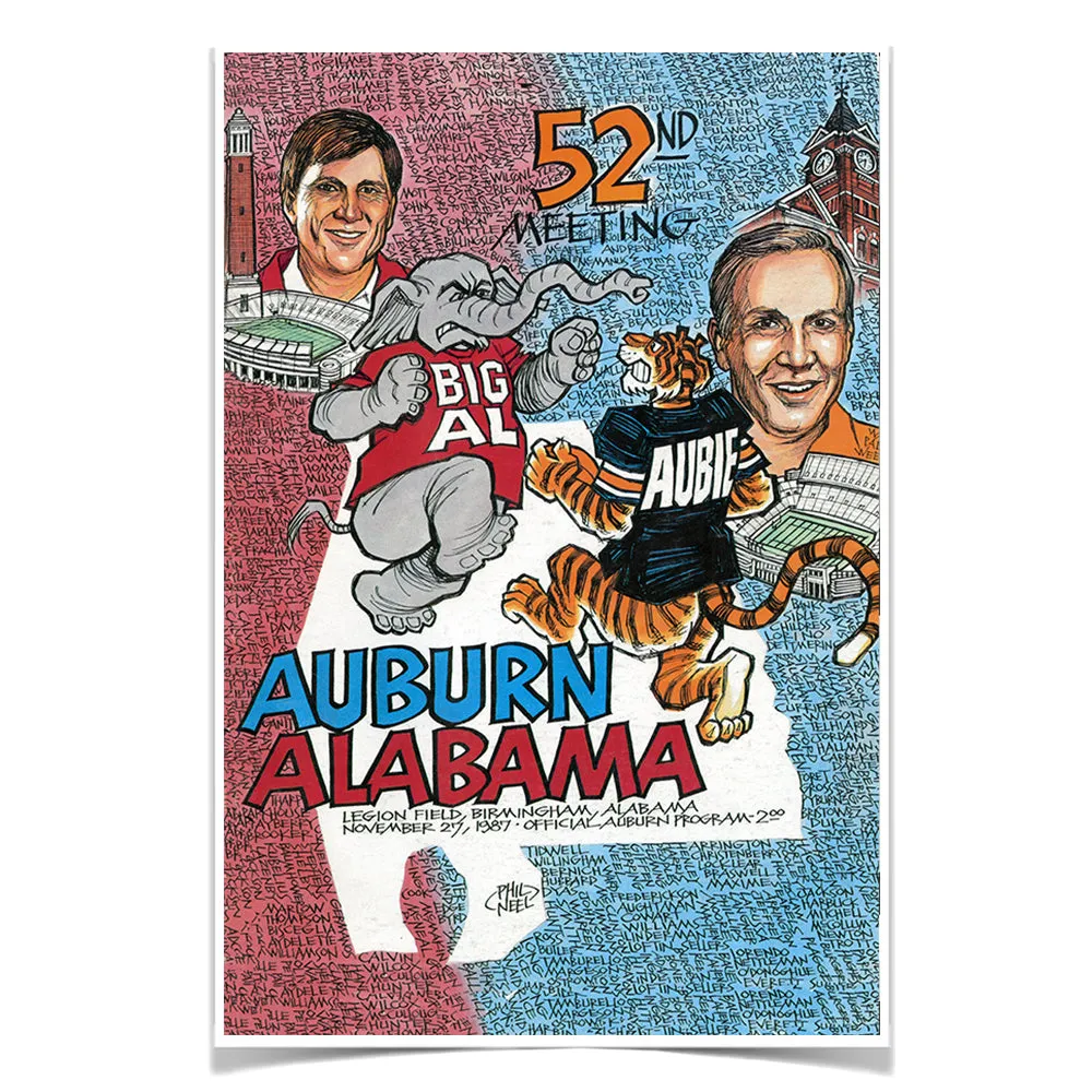 Auburn Tigers - Auburn vs Alabama 52nd Meeting Official Program Cover 11.27.87