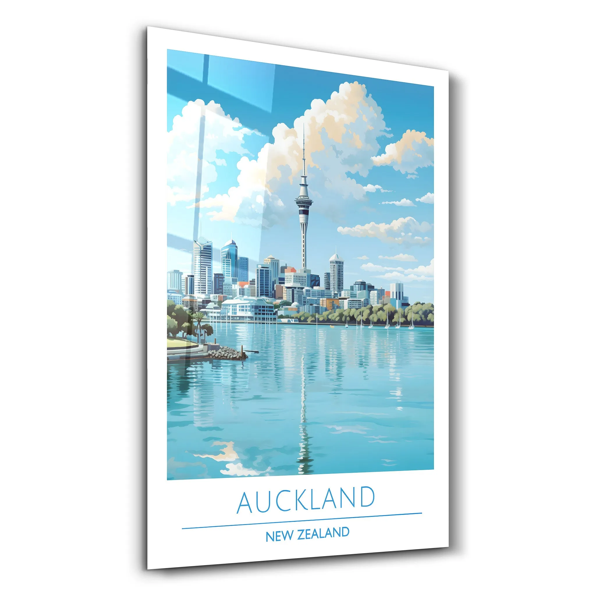 Auckland New Zealand-Travel Posters | Glass Wall Art