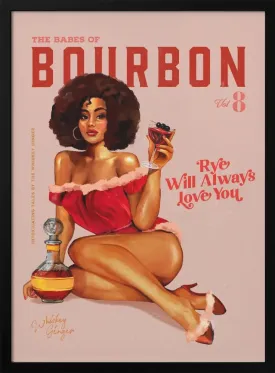 Babes of Bourbon Vol 8 Vintage Pinup Girl With Afro - Stretched Canvas, Poster or Fine Art Print