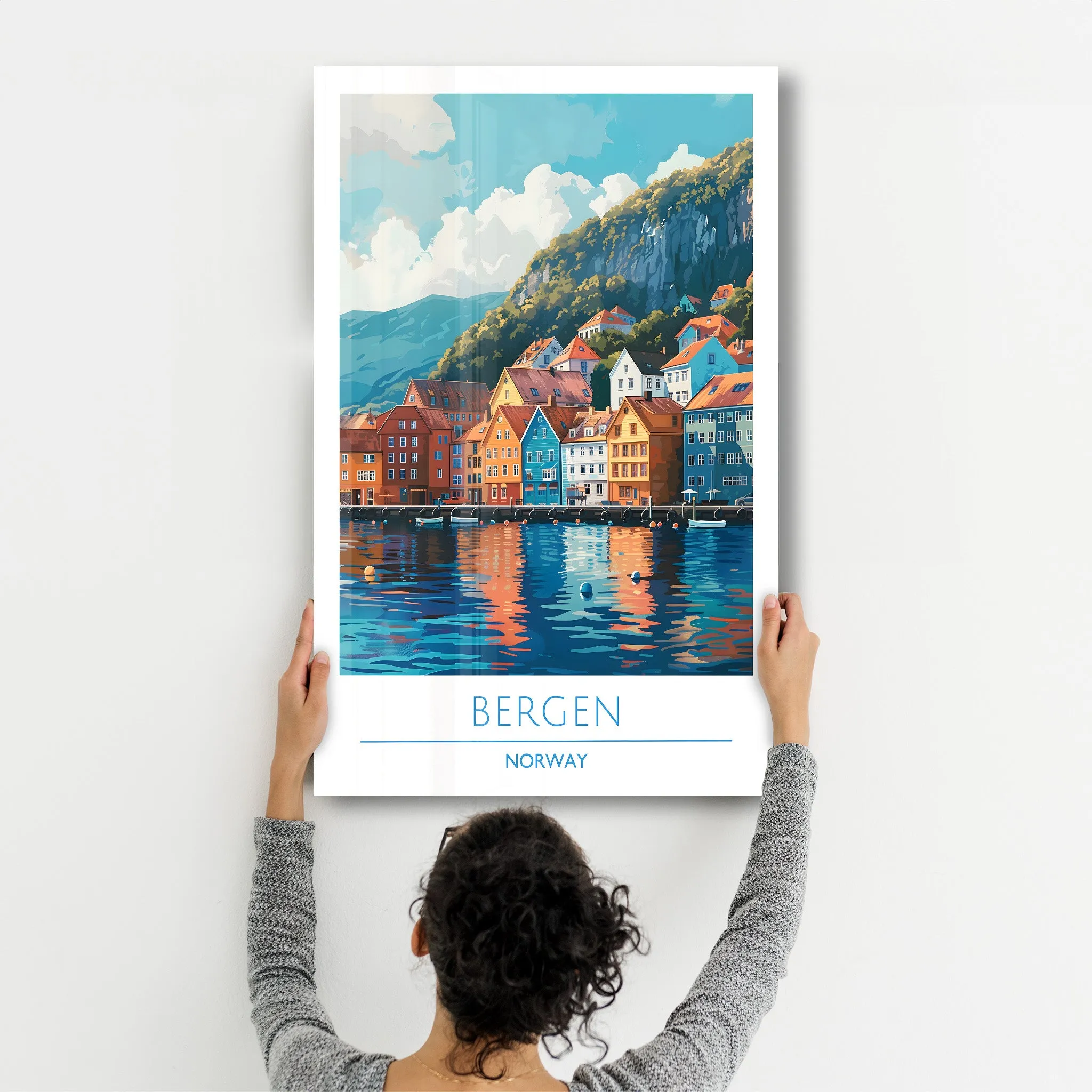 Bergen Norway-Travel Posters | Glass Wall Art