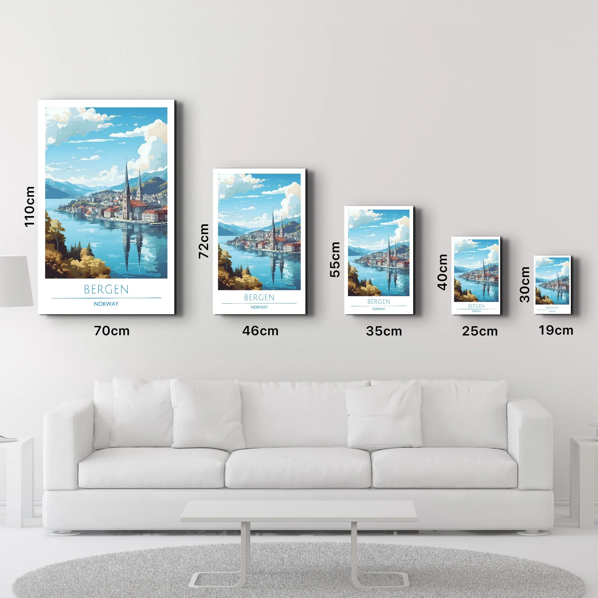 Bergen Norway-Travel Posters | Glass Wall Art