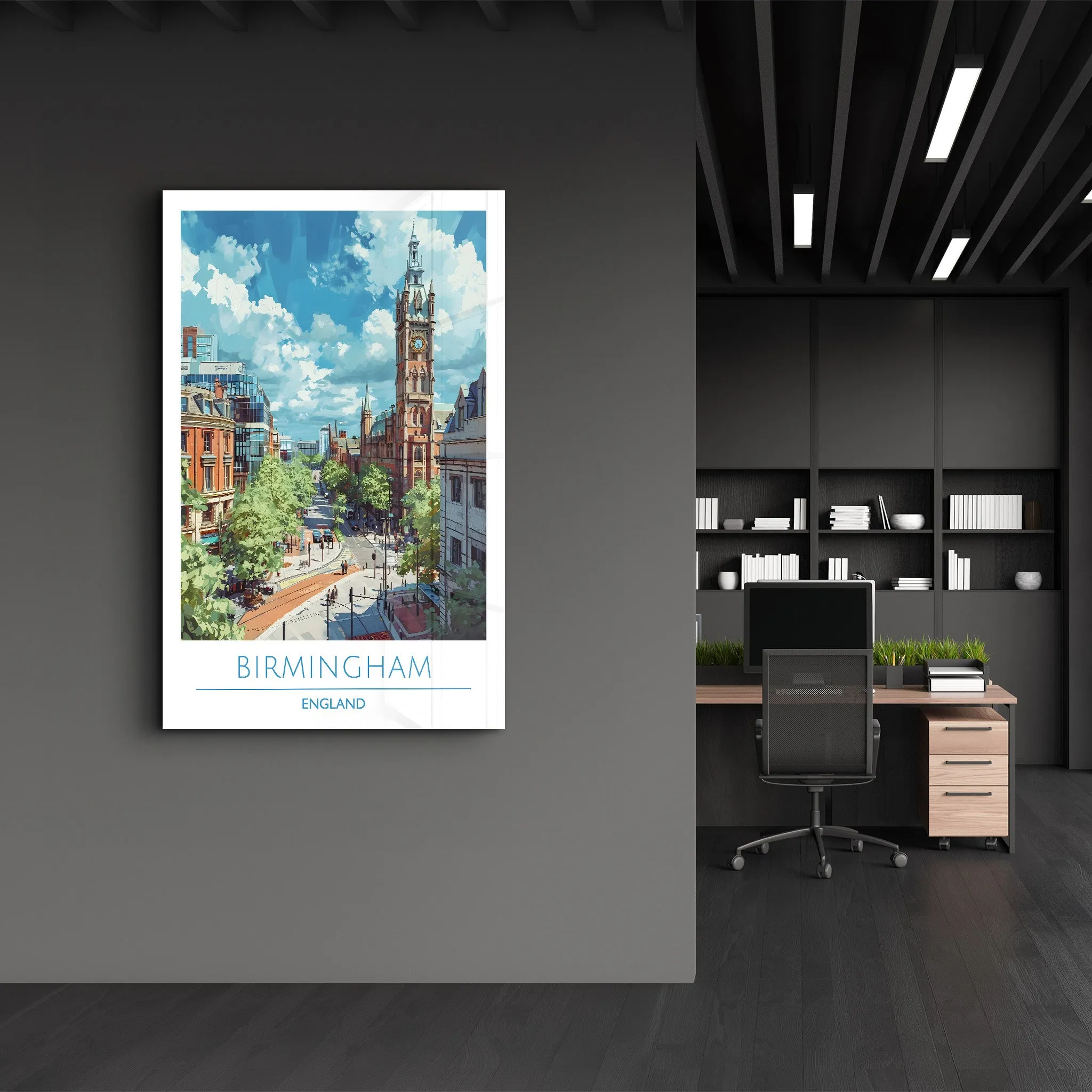 Birmingham England-Travel Posters | Glass Wall Art