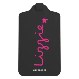 Black Personalised Island Name Luggage Tag