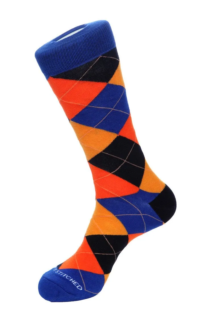 Blazing Sky Argyle Sock