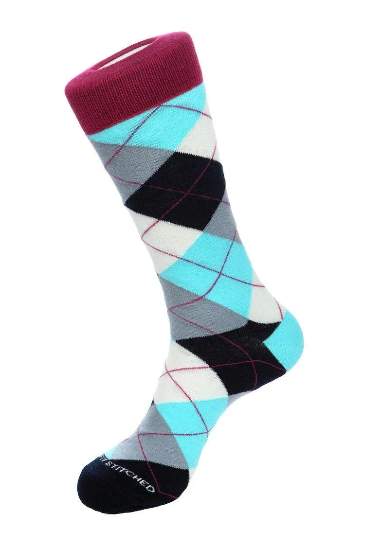 Blazing Sky Argyle Sock