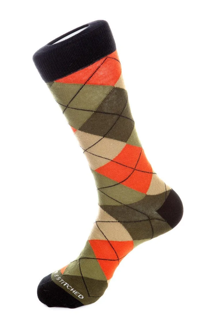 Blazing Sky Argyle Sock