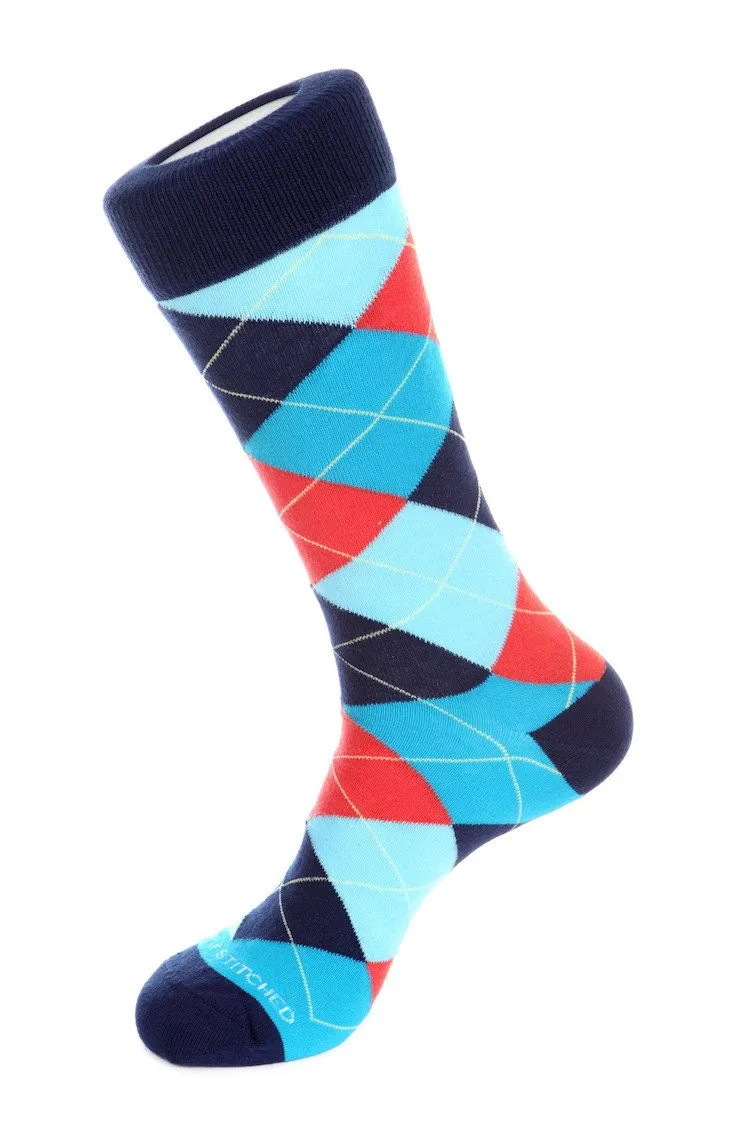 Blazing Sky Argyle Sock