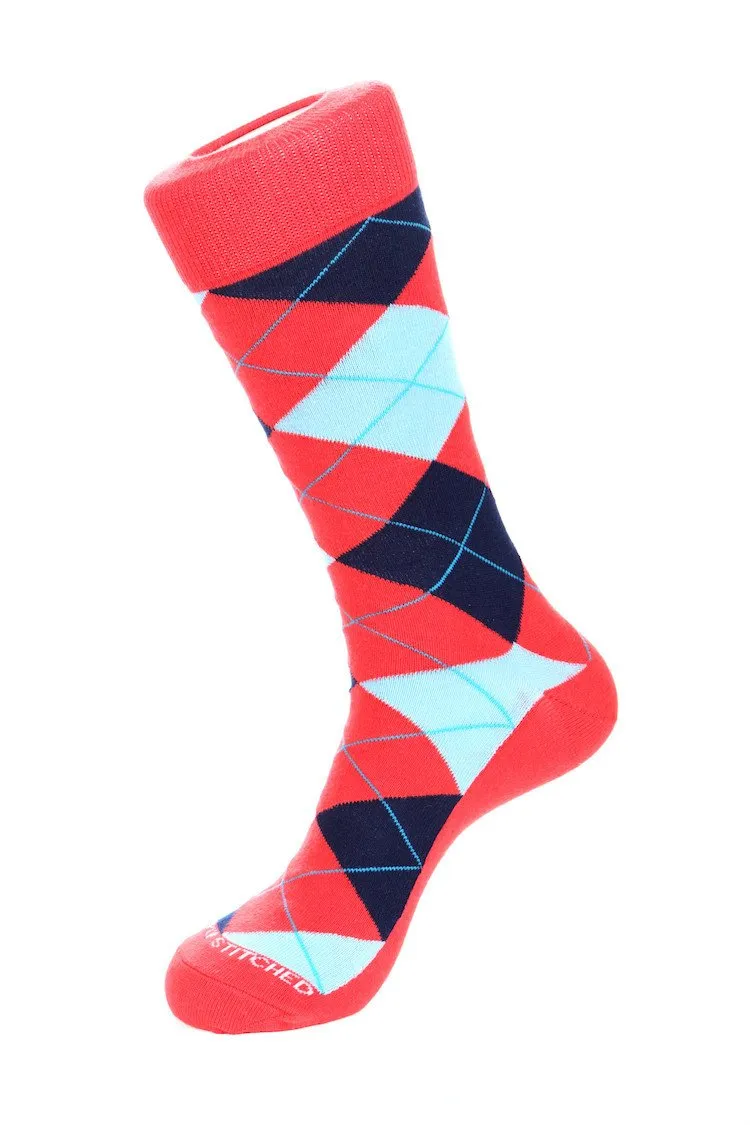 Blazing Sky Argyle Sock