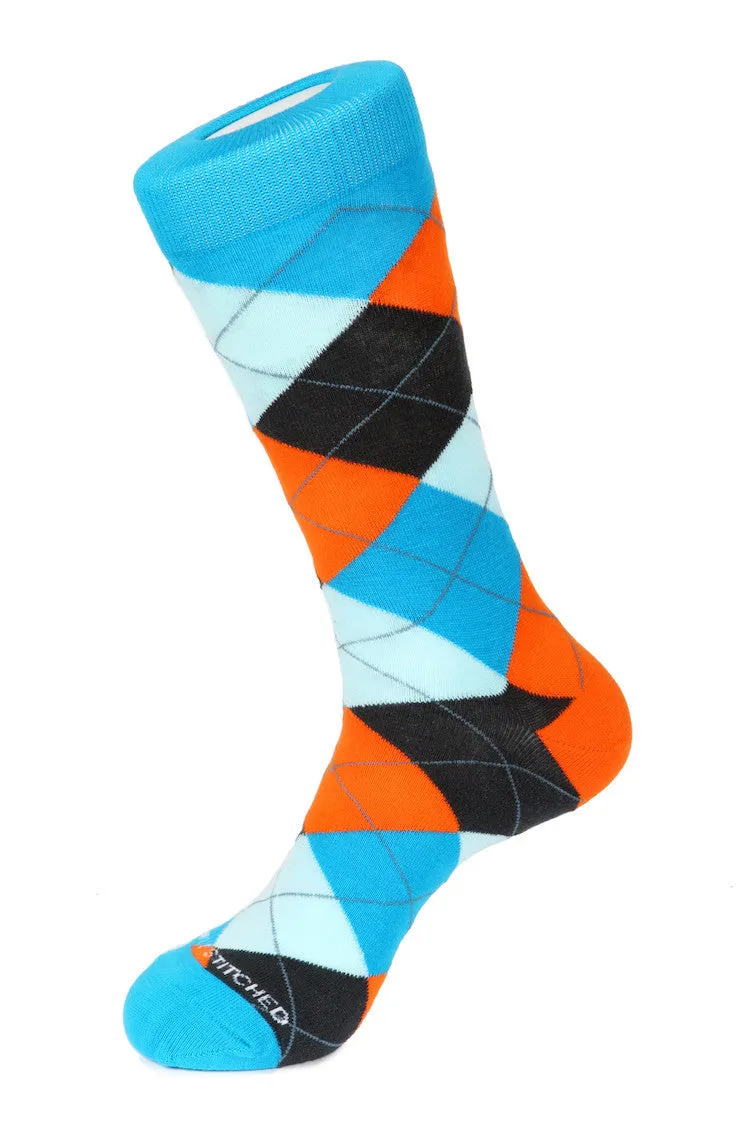 Blazing Sky Argyle Sock