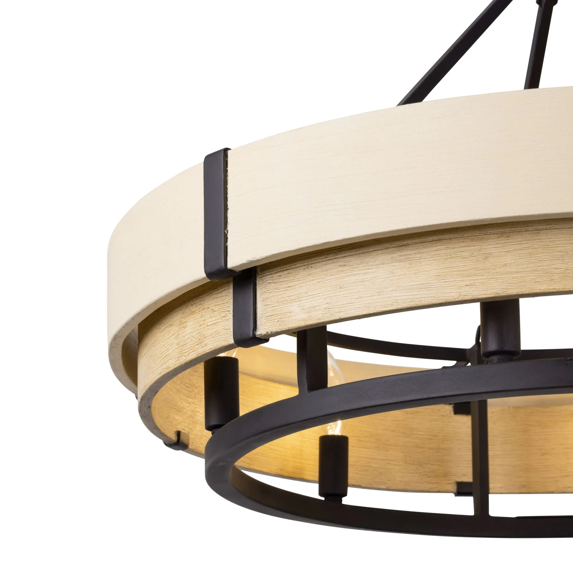 Blonde Moment 389P06MBHN 6-Light Pendant Light - Matte Black/Honey/Medium Oak