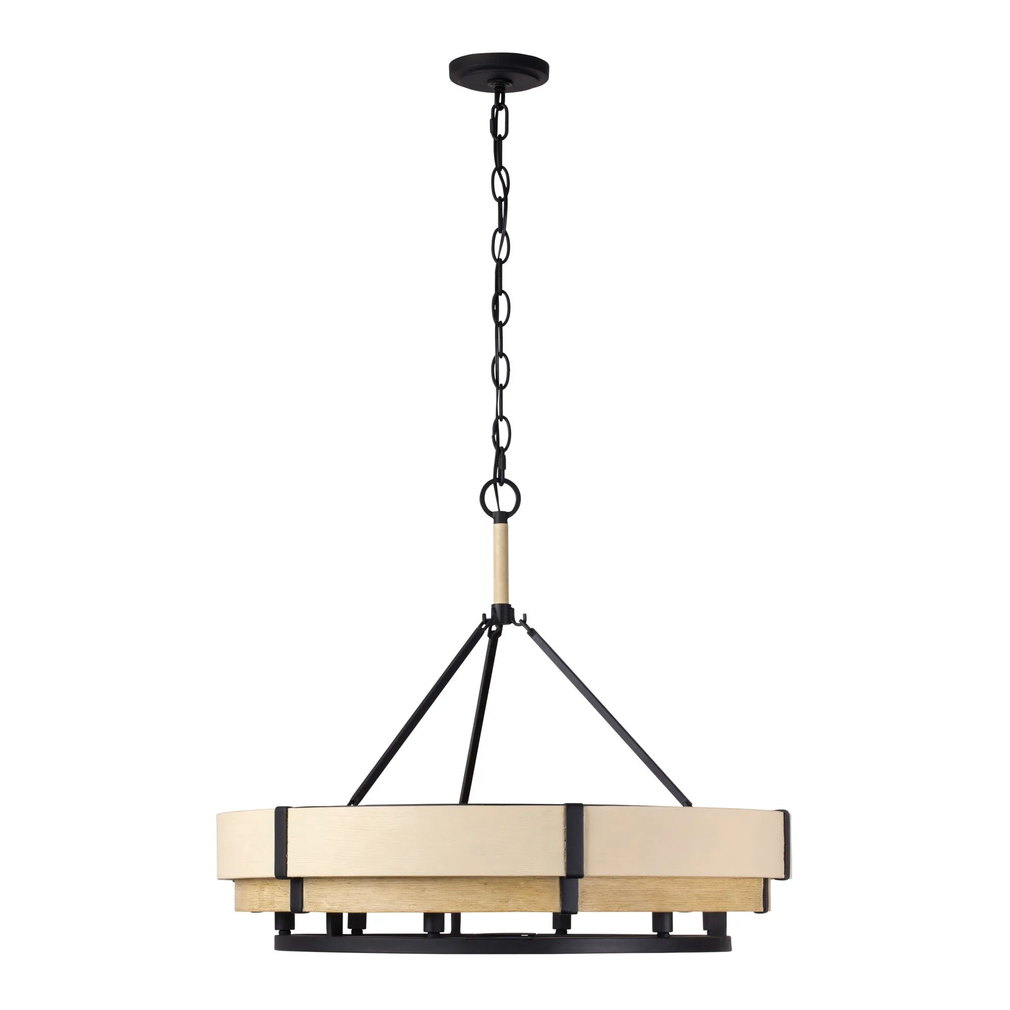 Blonde Moment 389P06MBHN 6-Light Pendant Light - Matte Black/Honey/Medium Oak