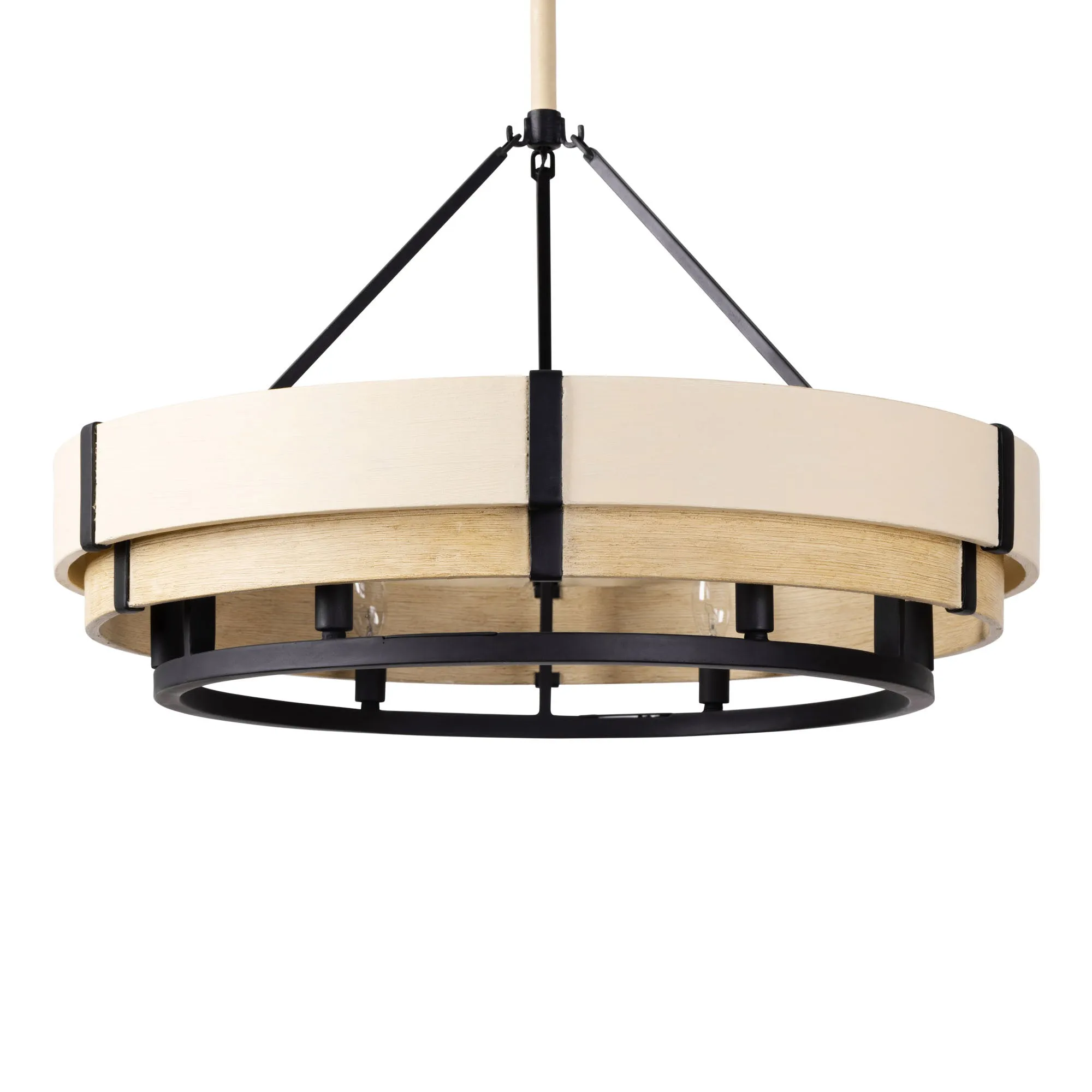 Blonde Moment 389P06MBHN 6-Light Pendant Light - Matte Black/Honey/Medium Oak