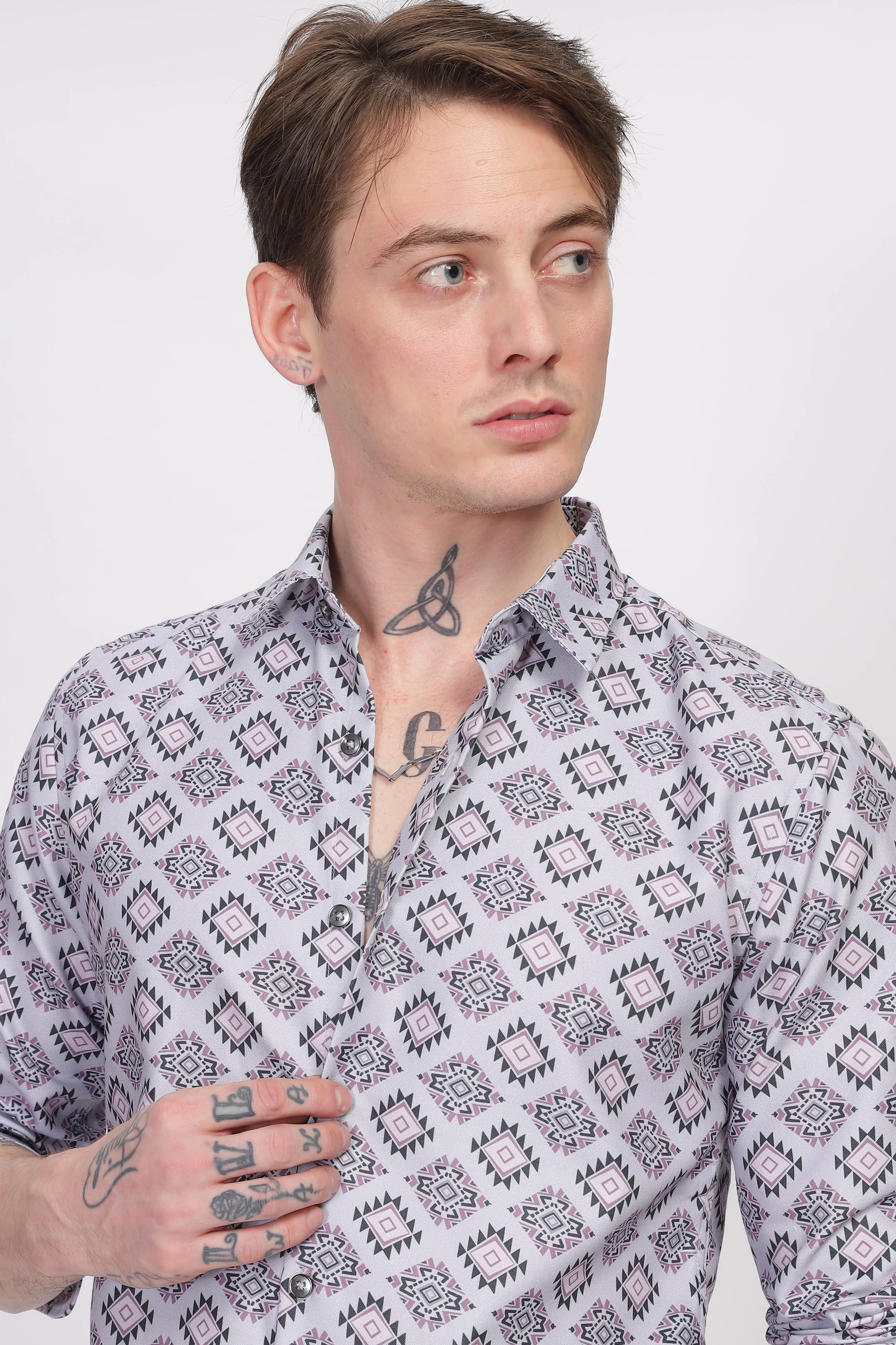 Bloom Diamond Purple Printed Shirt