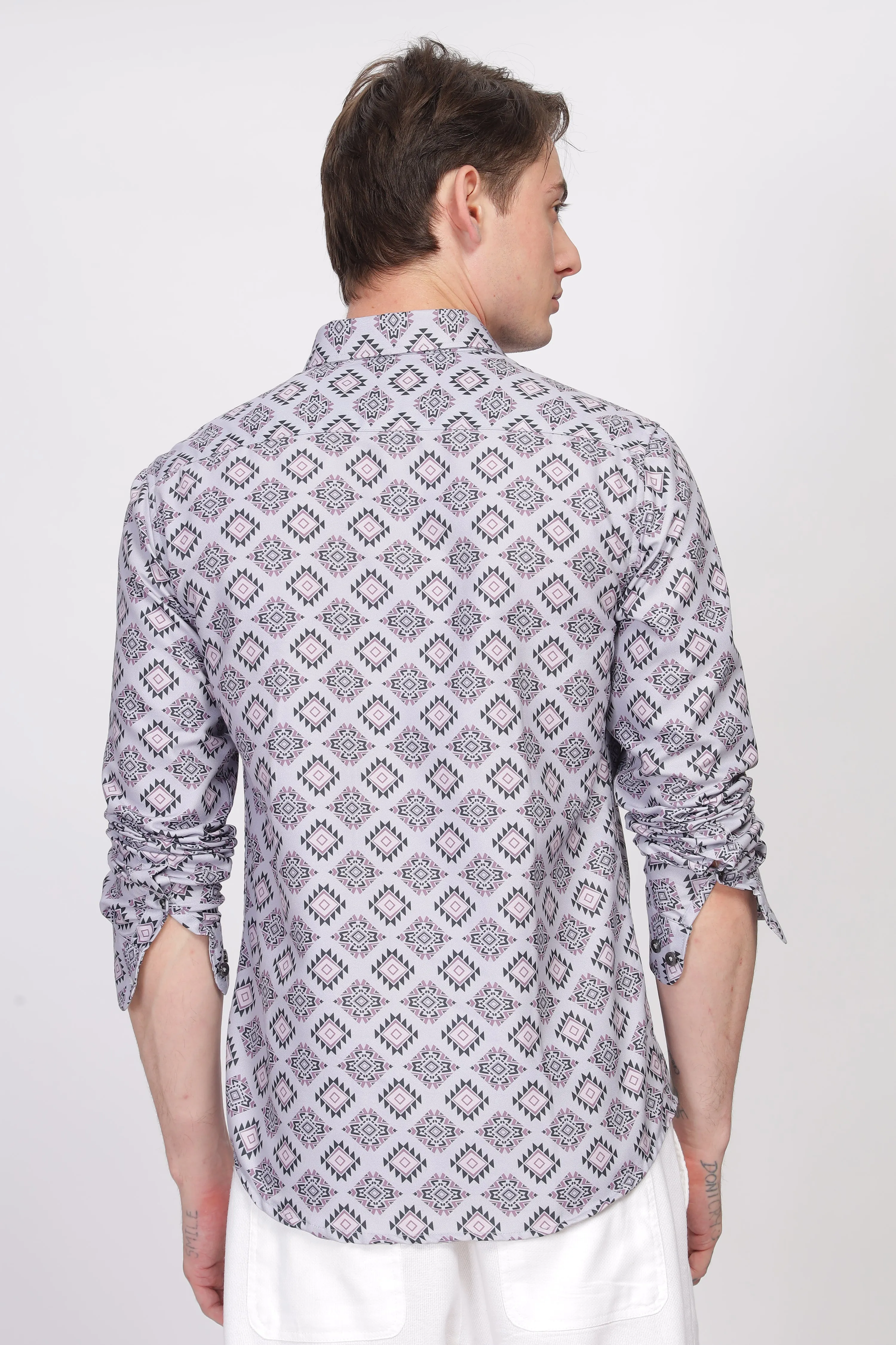 Bloom Diamond Purple Printed Shirt