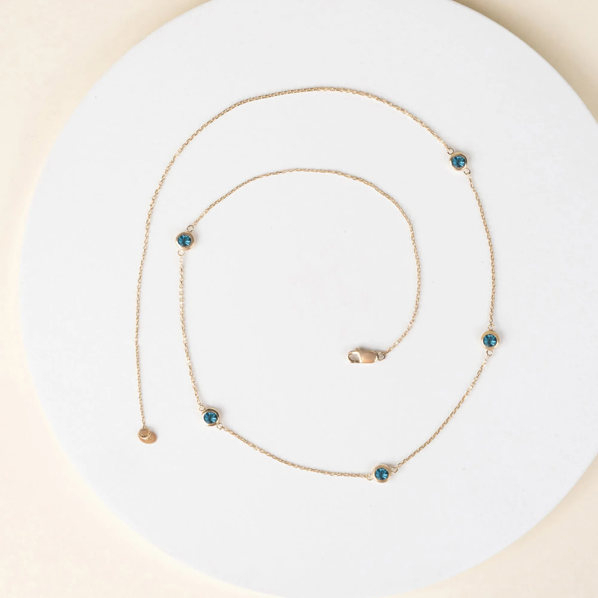 Blue Topaz Station Necklace, Gwen