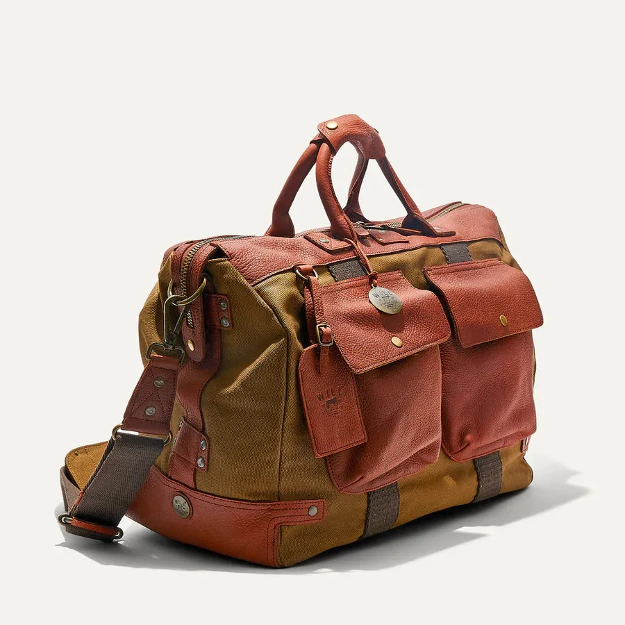 CANVAS & LEATHER TRAVEL DUFFLE TOBACCO