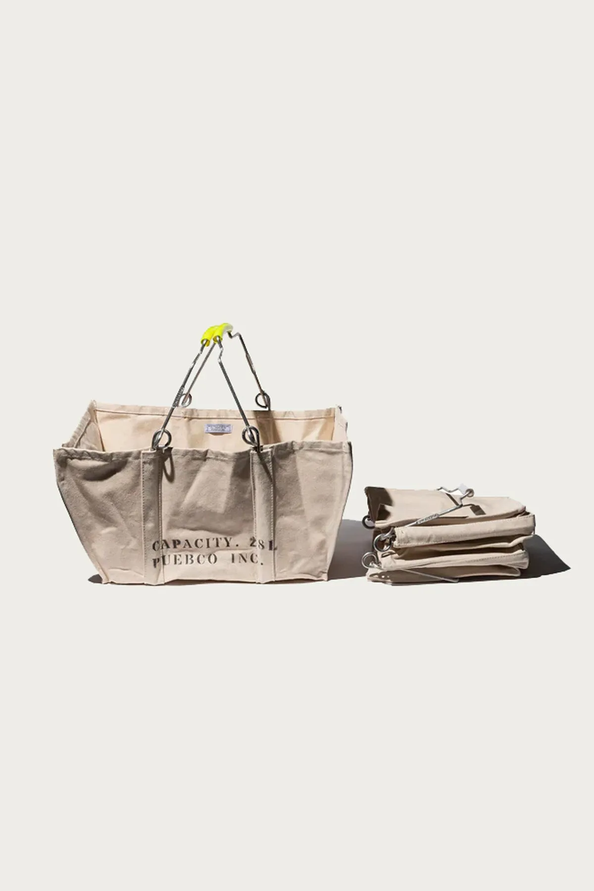 Canvas Market Basket - Yellow Handle