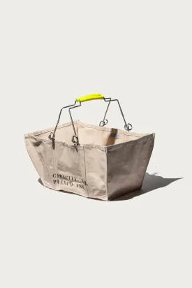 Canvas Market Basket - Yellow Handle