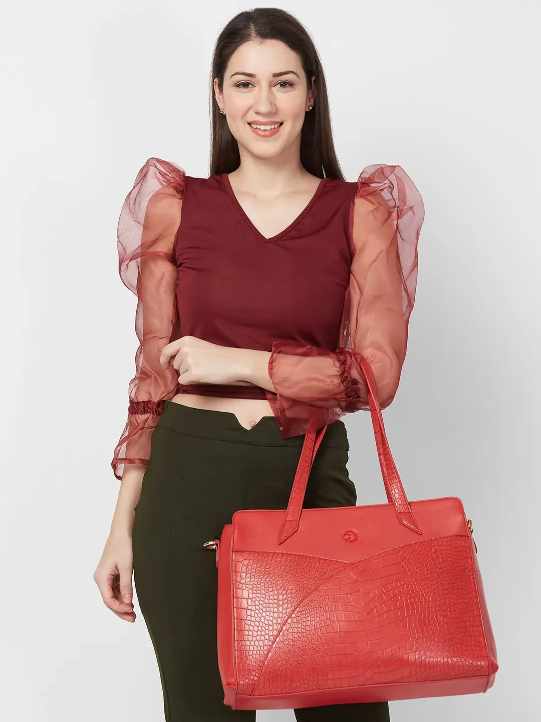 Caprese Cabo Laptop Satchel Large Red