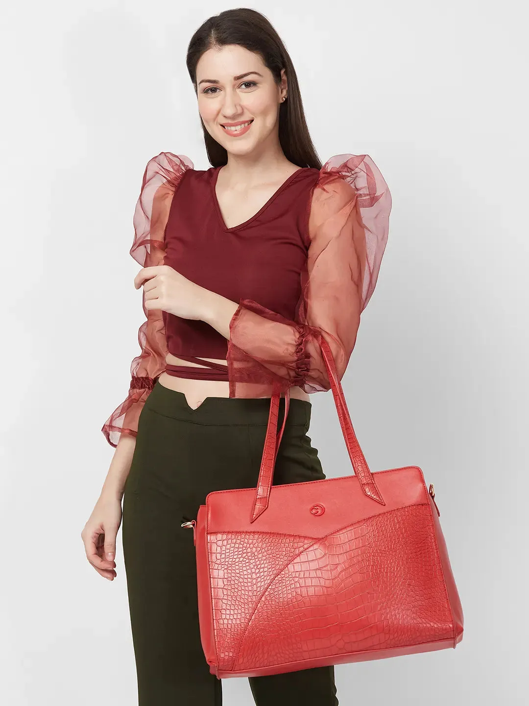 Caprese Cabo Laptop Satchel Large Red