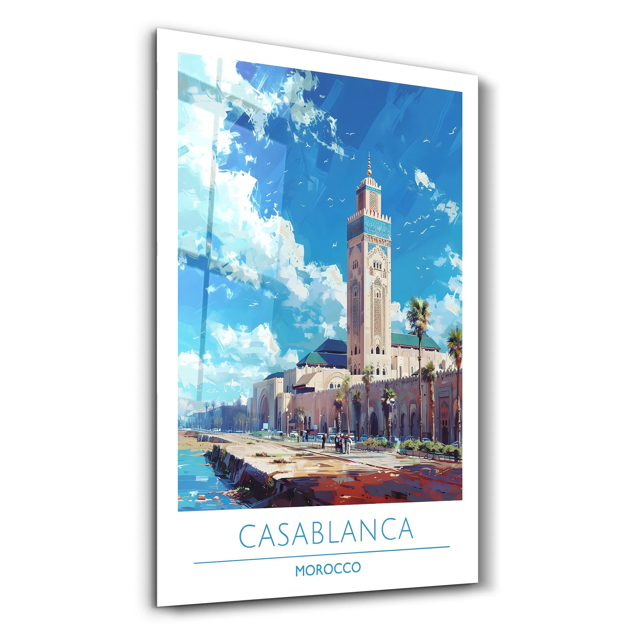 Casablanca Morocco-Travel Posters | Glass Wall Art