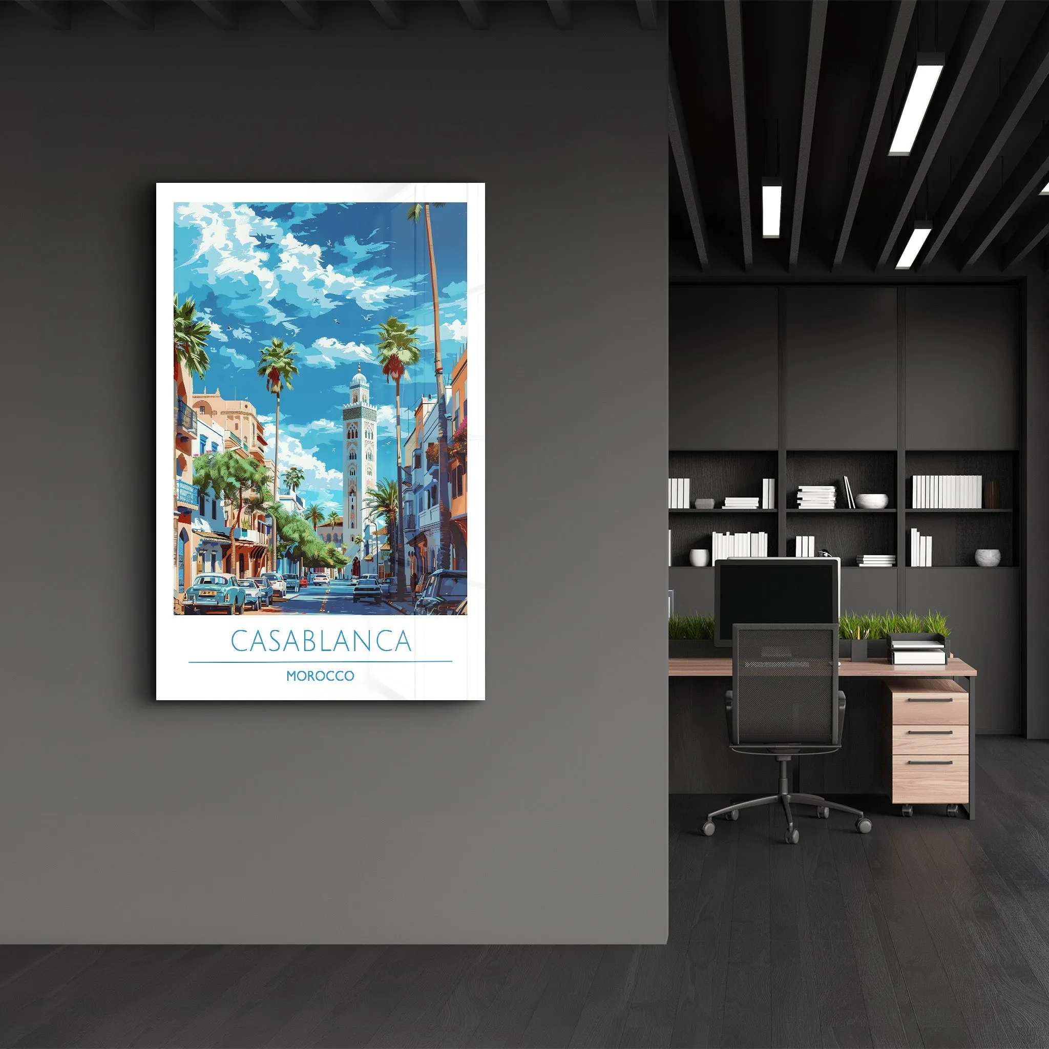 Casablanca Morocco-Travel Posters | Glass Wall Art