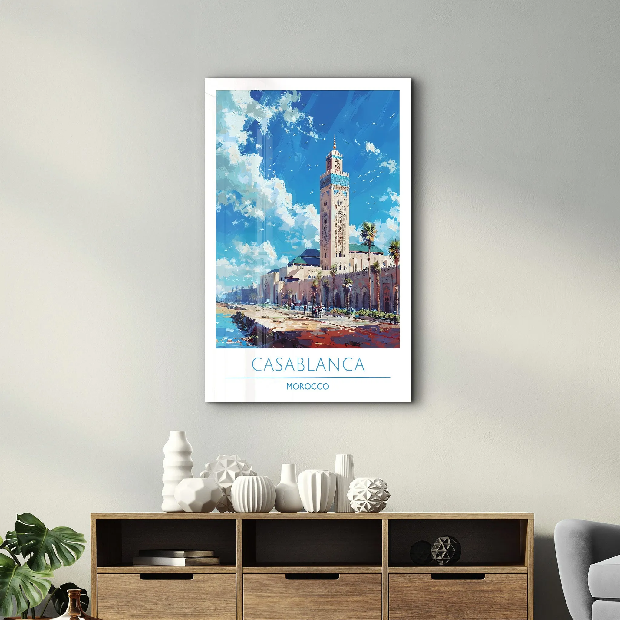 Casablanca Morocco-Travel Posters | Glass Wall Art