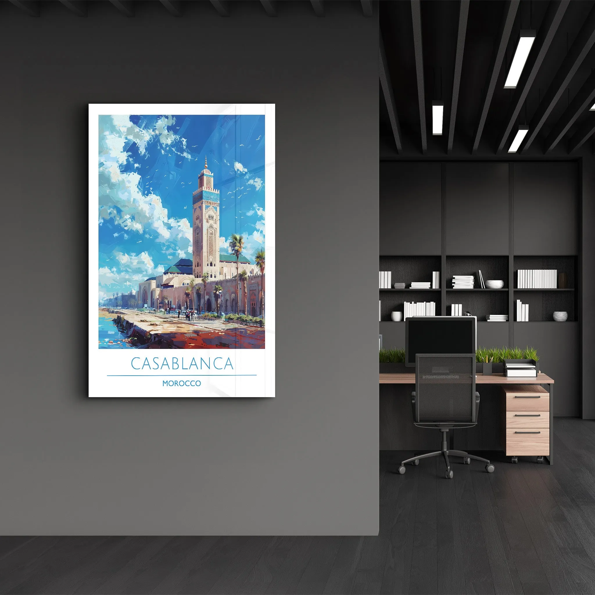 Casablanca Morocco-Travel Posters | Glass Wall Art