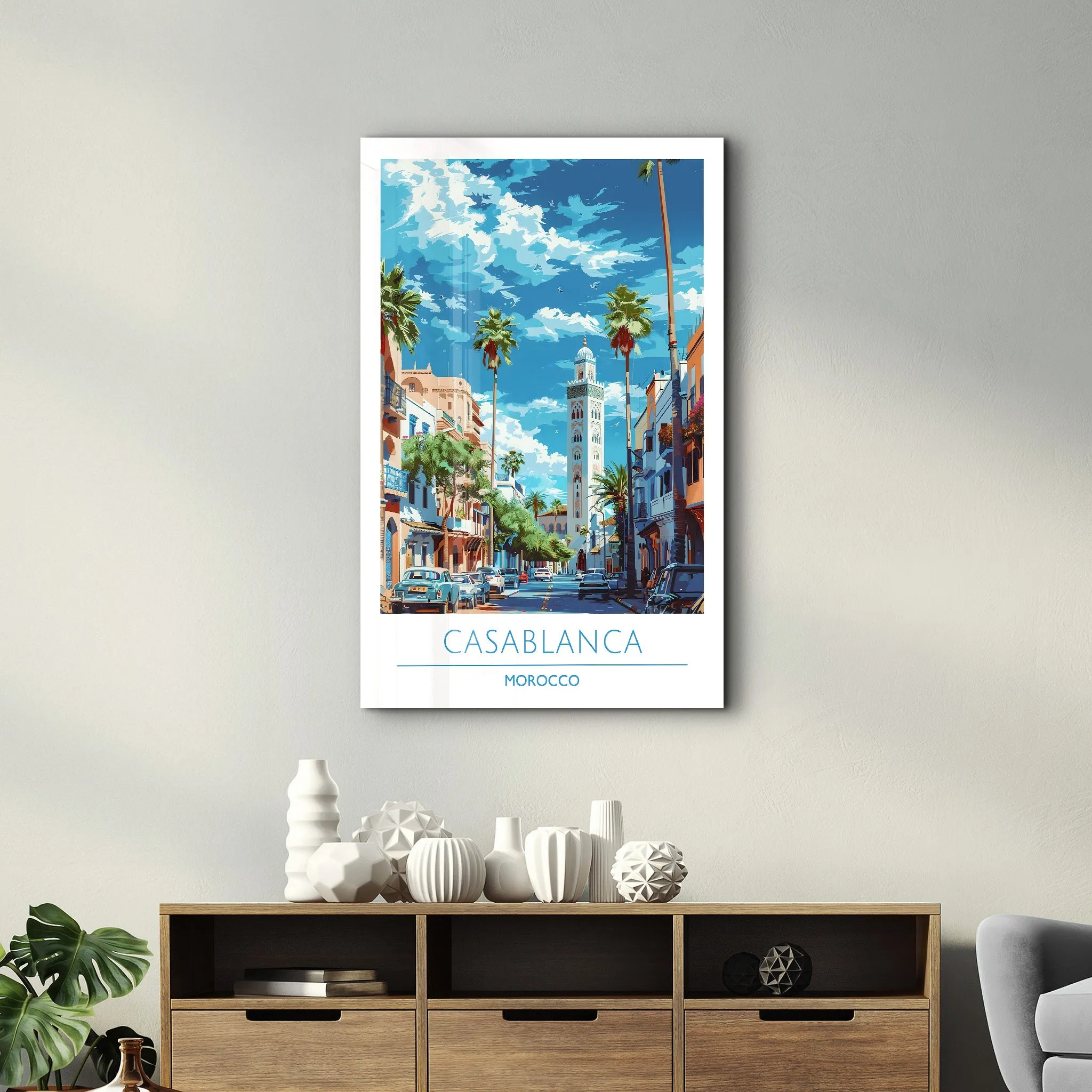 Casablanca Morocco-Travel Posters | Glass Wall Art