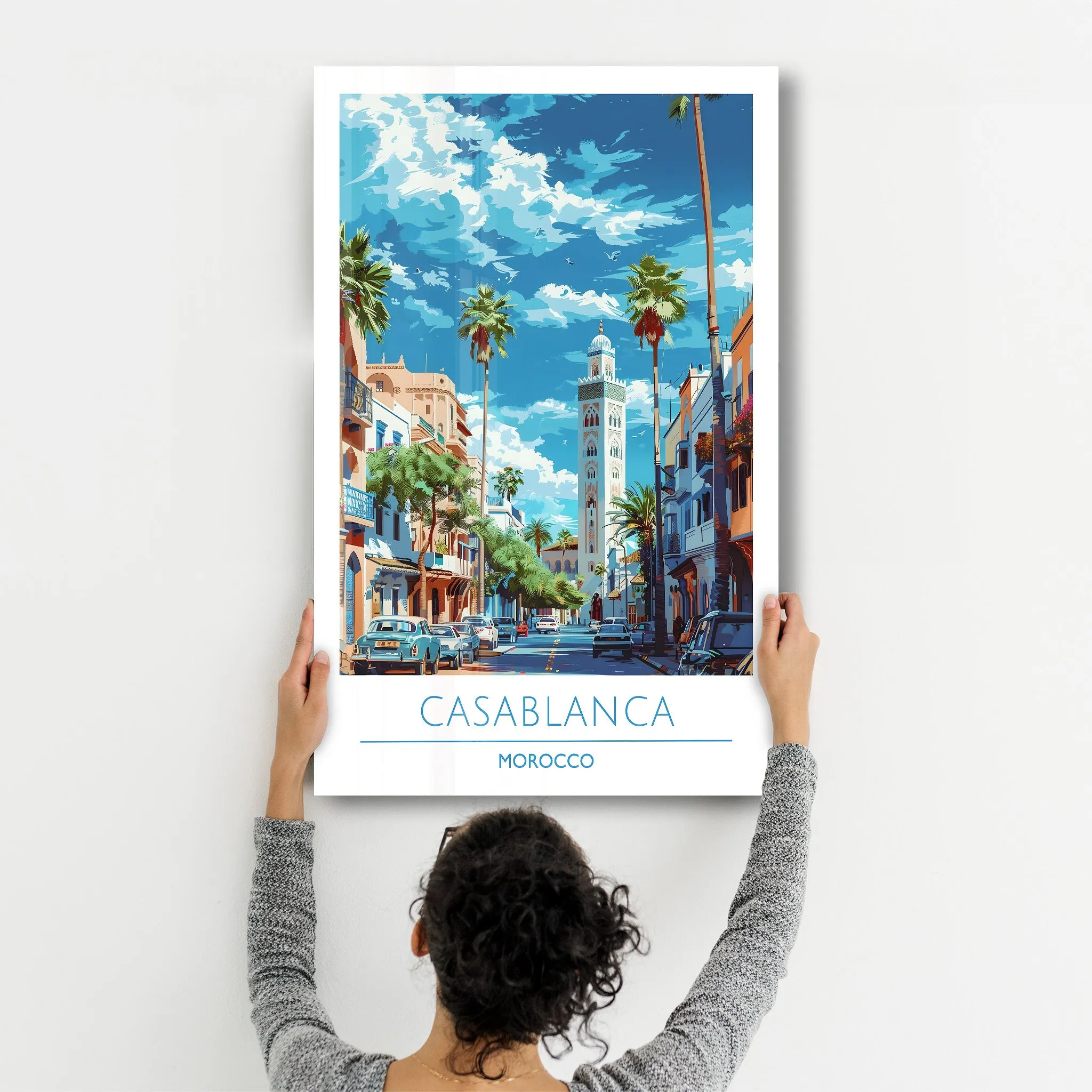 Casablanca Morocco-Travel Posters | Glass Wall Art