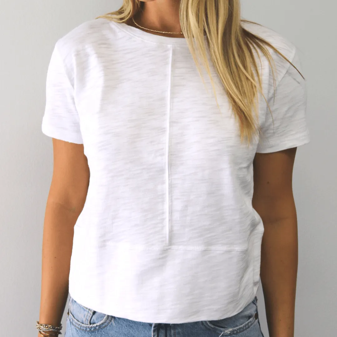 Celia Perfect Length Tee in White - Short Sleeve